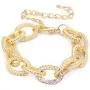 Cable Link Bracelets Two Tone Circles Chain Silver and Gold Wire Link Bangle Bracelets Chunky Flat Metal Twisted Cable Chain Bracelets Jewelry Adjustable Fashion Paperclip Link Bracelets