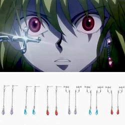 2 Pair Anime Kurapika Earring Hunter x Hunter Water Drop Crystal Earrings Cosplay Accessories Handmade Eardrops Jewelry Valentines Day Birthday Gift