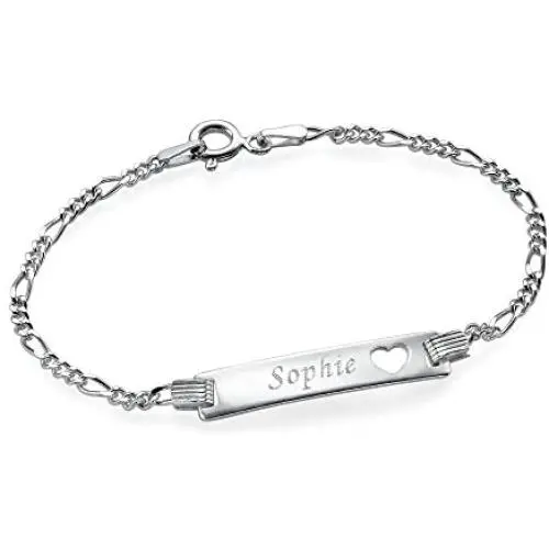 MyNameNecklace Womens Personalized Signature ID Bracelet with Heart - Sterling Silver with Engraving Custom Engraved Jewelry for Her MyNameNecklace Womens Personalized Signature ID Bracelet with Heart - Sterling Silver with Engraving Custom Engraved Jewelry for Her