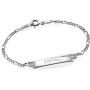 MyNameNecklace Womens Personalized Signature ID Bracelet with Heart - Sterling Silver with Engraving Custom Engraved Jewelry for Her