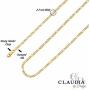 10K Yellow Gold Figaro Chain Necklace Unisex, 10K Gold Chain, 2.2 MM Real 10K Gold Italian Figaro 3+1 Link Necklace With Lobster Clasp, Linen textured Gift Box and Polishing Cloth Included