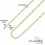 10K Yellow Gold Figaro Chain Necklace Unisex, 10K Gold Chain, 2.2 MM Real 10K Gold Italian Figaro 3+1 Link Necklace With Lobster Clasp, Linen textured Gift Box and Polishing Cloth Included