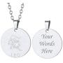 Custom4U Personalized Photo Necklace Zodiac Sign 12 Constellation Stainless Steel/Black/Gold Medallion Coin/Dog Tag Pendant Name Engrave with Chain Lucky Charm Customized Jewelry Gifts for Women Men