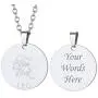 Custom4U Personalized Photo Necklace Zodiac Sign 12 Constellation Stainless Steel/Black/Gold Medallion Coin/Dog Tag Pendant Name Engrave with Chain Lucky Charm Customized Jewelry Gifts for Women Men