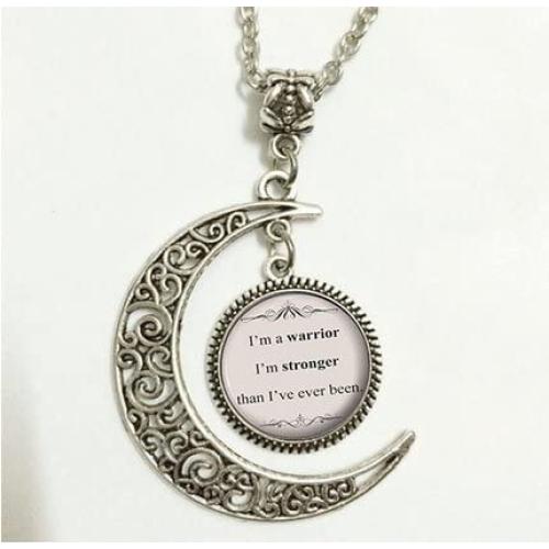 Charm Crescent Moon Song Lyric Jewelry - Demi Lovato Song Lyrics Quote Necklace - Inspirational Music Pendant - Silver Motivational Jewelry Gift for Her