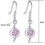 TENGTEGNFIT Cube Zircon Dangle Drop Earrings Sterling Silver Chain Pendant Necklace Jewelry Sets for Women Girls, Gift Box
