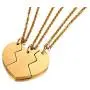 MG Jewelry Stainless Steel Heart Shape Matching 3 Piece BFF Best Friend Necklaces for 3 for Teens Girls, 19'' Chain, for BFF