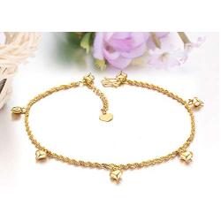 Star Jewelry Heart Ankle Bracelet for Women Gold Adjustable Beach Chain Anklet Foot Jewelry