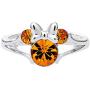 Disney Minnie Mouse Girls Jewelry, Silver Plated Crystal Head Ring, Size 4