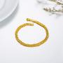 SISGEM Solid 18k Gold Celtic Chain Bracelet, Fine Gold Jewelry Gifts for Women, Birthday Present for Her, 4 mm