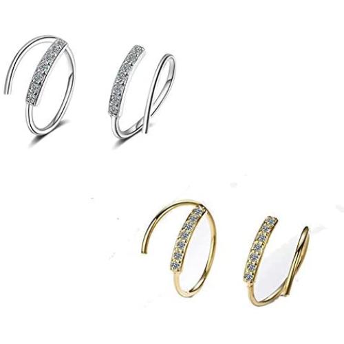 Minimalist Wrap Drop Earrings Shining Single Row Rhinestones Dangle Earrings Short Small Fresh Wave Earrings for Women Girls Jewelry