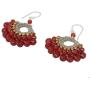 NOVICA Hand Crocheted Carnelian and Quartz Earrings with .925 Sterling Silver Hooks, Orange Lanna