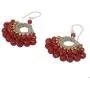 NOVICA Hand Crocheted Carnelian and Quartz Earrings with .925 Sterling Silver Hooks, Orange Lanna NOVICA Hand Crocheted Carnelian and Quartz Earrings with .925 Sterling Silver Hooks, Orange Lanna