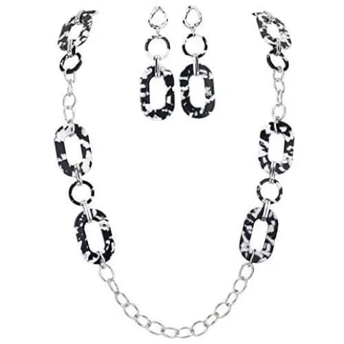 Firstmeet Fashion Chunky Link Chain Long Oval Necklace for Women … Firstmeet Fashion Chunky Link Chain Long Oval Necklace for Women …