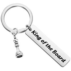 POTIY Chess Gift King of The Board Game Keychain Chess Keychain for Chess Player Chess Lover Chess Master