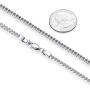 Reve Jewelry 3mm Stainless Steel Franco Chain Necklace for Men and Women, 20-30 Inches