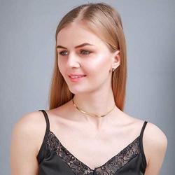 nichowy 2PCS 18K Chain Gold Plated Link Choker Necklace for Women Men Jewelry White/Gold Set