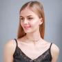 nichowy 2PCS 18K Chain Gold Plated Link Choker Necklace for Women Men Jewelry White/Gold Set