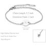 Glimmerst Stainless Steel Initial Bracelet Delicate Coin Letter Bracelet Dainty Small Disc Name Bracelet Personalized Monogram Charm Bracelet for Women Girls