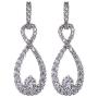 Wedding Earrings for Bridesmaids Gift - Elegant Sterling Silver Sparkly Teardrop CZ Cubic Zirconia Crystal Rhinestone Drop Earrings Bridal Accesories Jewelry for Women Girls Hypoallergenic