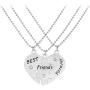 Luvalti Best Friends Forever Heart Necklaces - Set of 3 Friendship Necklaces - Family and Friends Jewelry