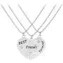 Luvalti Best Friends Forever Heart Necklaces - Set of 3 Friendship Necklaces - Family and Friends Jewelry