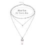 Relbcy Boho Moon Layered Necklaces Silver Stone Pendant Necklace Festival Necklaces Jewelry Accesories for Women and Girls