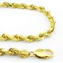 Nuragold 10k Yellow Gold 7mm Solid Rope Chain Diamond Cut Necklace, Mens Jewelry Lobster Lock 22'' 24'' 26'' 28'' 30''