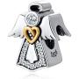 Angemiel 925 Sterling Silver Magnolia Bloom Enamel & CZ Charms Bead for European Bracelets Women Girl Gifts
