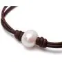 Single Cultured Freshwater Pearl Bracelet Handmade Leather Pearl Jewelry for Women Girls 7 Single Cultured Freshwater Pearl Bracelet Handmade Leather Pearl Jewelry for Women Girls 7