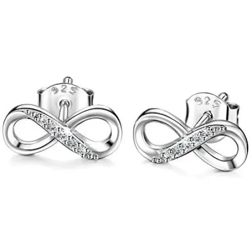Women Earrings Studs 925 Sterling Silver Dangle Drop Earrings Infinity Love Round Cut CZ Diamond Jewelry Women Girls Gift for Valentines Day Women Earrings Studs 925 Sterling Silver Dangle Drop Earrings Infinity Love Round Cut CZ Diamond Jewelry Women Girls Gift for Valentines Day