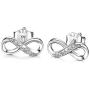Women Earrings Studs 925 Sterling Silver Dangle Drop Earrings Infinity Love Round Cut CZ Diamond Jewelry Women Girls Gift for Valentines Day