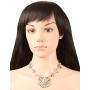 Touchstone Indian Bollywood Tribal Boho Gypsy Oxidized Jewelry Beautiful Hand Cut Motifs Designer Jewelry Necklace Set in Oxidized Silver Tone for Women.