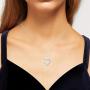 NATALIA DRAKE 1/4 Cttw Double Row Diamond Heart Necklace for Women in Rhodium Plated Sterling Silver (Color H-I/Clarity I1-I2)