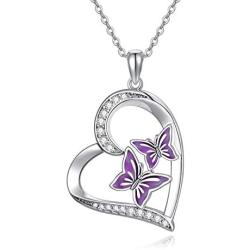 RMREWY Butterfly & Bee Necklace for Women 925 Sterling Silver Dainty Cute Butterfly Charm Jewelry Delicate Pendant Necklace Birthday Graduation Gift for Her Girlfriend Mom
