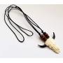 Ox Skull Bone Carving Pendant Surfer Tribal 16 to 32 inch Adjustable Cord Handmade Necklace Jewelry GA002
