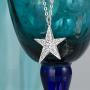 ELEGANZIA Sterling Silver Star Necklaces for Women Teen Girls, Cubic Zirconia Minimalist Friendship Necklace gifts for her
