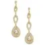 Mariell Dramatic Micro-Pave CZ Dangle Bridal Wedding Earrings with Genuine 14K Gold Plating Mariell Dramatic Micro-Pave CZ Dangle Bridal Wedding Earrings with Genuine 14K Gold Plating