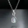 18K White Gold/Rose Gold Plated Opal Necklace for Women