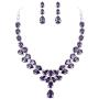 EleQueen Womens Bridal CZ Multi Teardrop Statement Necklaces Dangle Earrings Costume Jewerly Sets