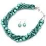 Fashion 21 Womens Twisted Multi-Strand Simulated Pearl, Acrylic Ball Statement Necklace and Earrings Set