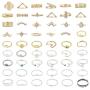 FUTIMELY 47-54Pcs Gold & Silver Knuckle Stacking Rings Set Boho Star Moon Multiple Rings Pack for Teen Girls,Vintage Stackable Joint Midi Finger Rings Set