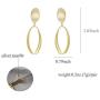 La Raffine Geometric Hollow Oval Earrings in Dumb Color 925 Silver Needle Pendant Jewelry for Women Girl Gifts Present Valentines Birthday Anniversary Mothers Day Christmas