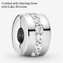 Pandora Jewelry Shining Path Clip Cubic Zirconia Charm in Sterling Silver