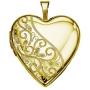 Pori Jewelers 14K Solid Yellow Gold Heart Locket Pendants- For Photos, Messages, sentimentals