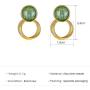 coadipress Green Round Stud Earrings for Women Girls Fashion Gold Plated 925 Sterling Silver Dipped Circle Dangle Drop Geometric Brushed Statement Earrings
