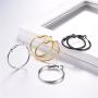 U7 Hoop Earrings |Small Medium Sized Huggie for Women Girls| Hypoallergenic Sterling Silver Post Lightweight Hoops in Stainless Gold Black Color, 2mm Thin,Diameter 25 30 40mm, with Gift Box