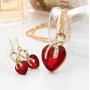 MIXIA Romantic Blue Sapphire Heart of The Ocean Jewelry for Women CZ Crystal Necklace Earrings Set Bridal Wedding Accessories