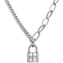 ChainsHouse Adjustable V Bar/Heart/Lock/Looped Bar/Looped Bar Simple Fashion Personalized Pendant Long Layered Y Chain Necklace for Women Girls, Fashion Jewelry, Custom Available, Send Gift Box