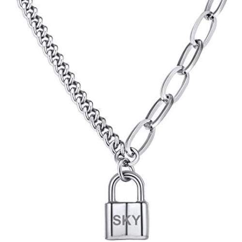 ChainsHouse Adjustable V Bar/Heart/Lock/Looped Bar/Looped Bar Simple Fashion Personalized Pendant Long Layered Y Chain Necklace for Women Girls, Fashion Jewelry, Custom Available, Send Gift Box